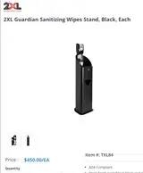 2XL Guardian Sanitizing Wipes Stand, Black - Thumbnail 8